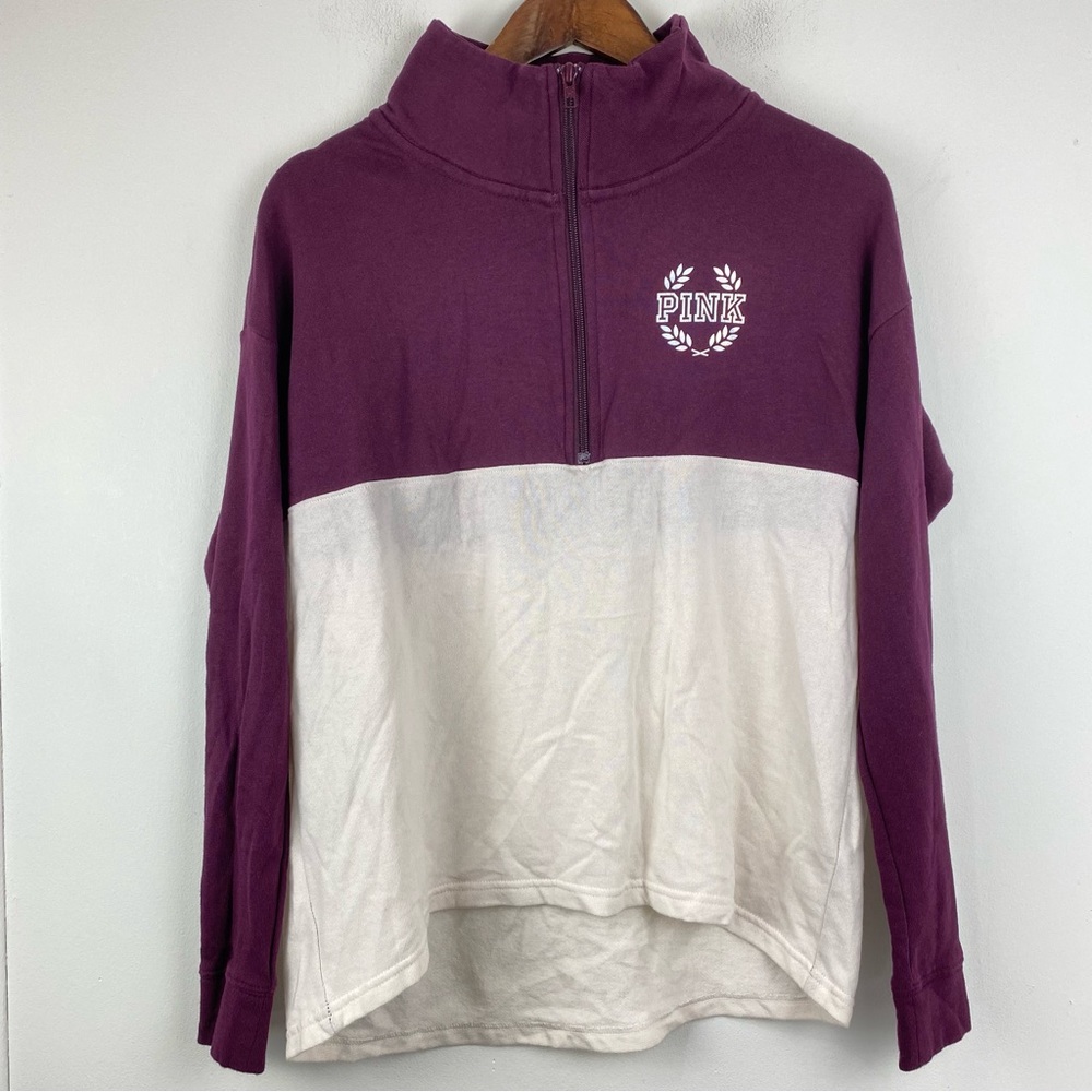 Pink Victoria’s Secret Sz Small Women’s Burgundy White Sequin Bling Sweatshirt
